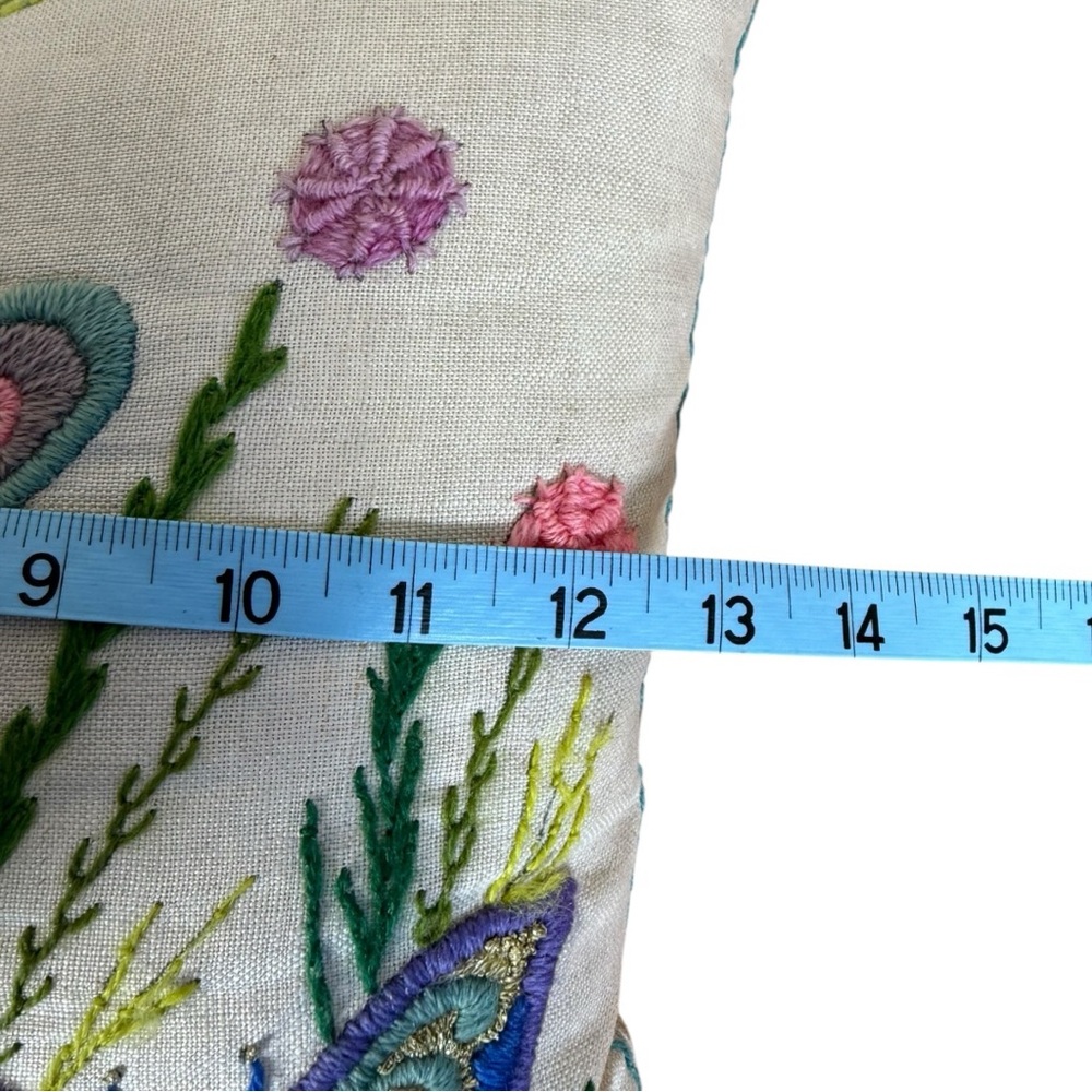 Embroidered Butterfly Throw Pillow‎ - Picture 7 of 8